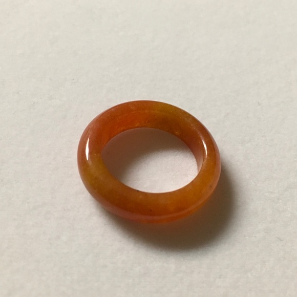 Jewelry - Natural Orange Agate Gemstone Ring - Size 6